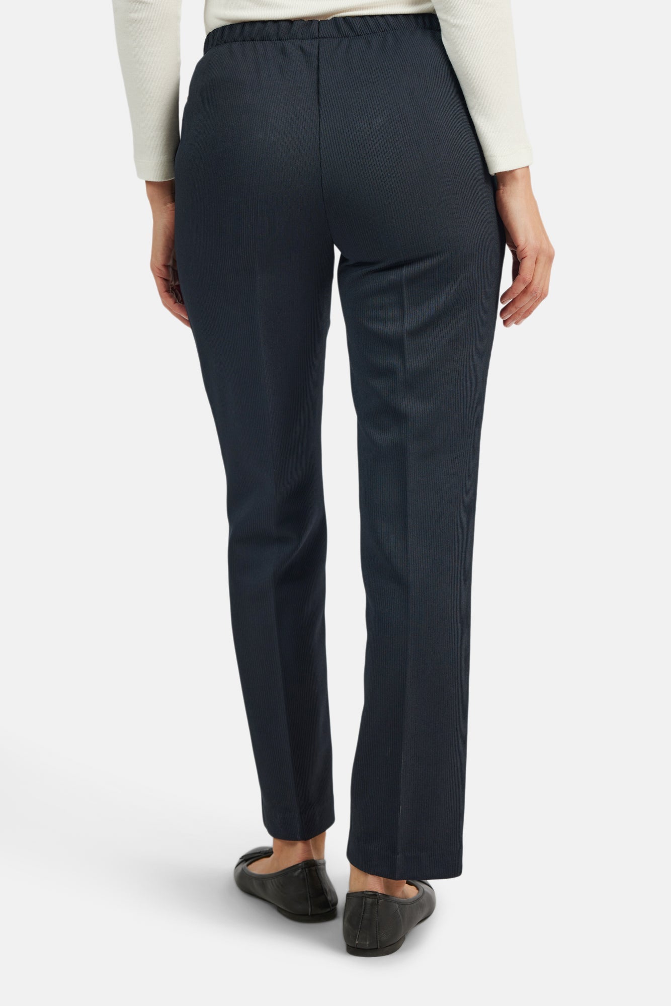 Anna Bukser - Navy - Regular Fit - Elastik i Taljen