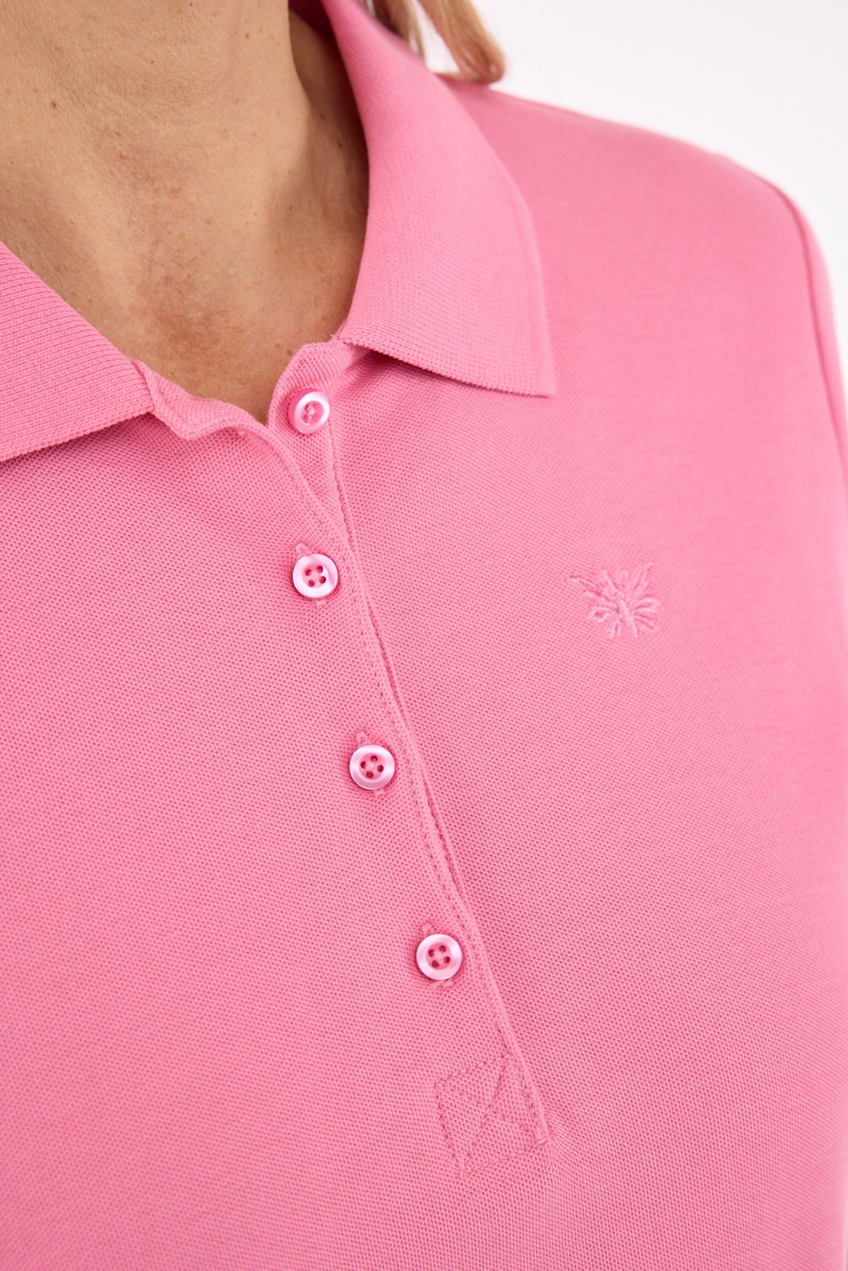 Kortærmet Polo T-shirt - Pink - Klassisk Krave