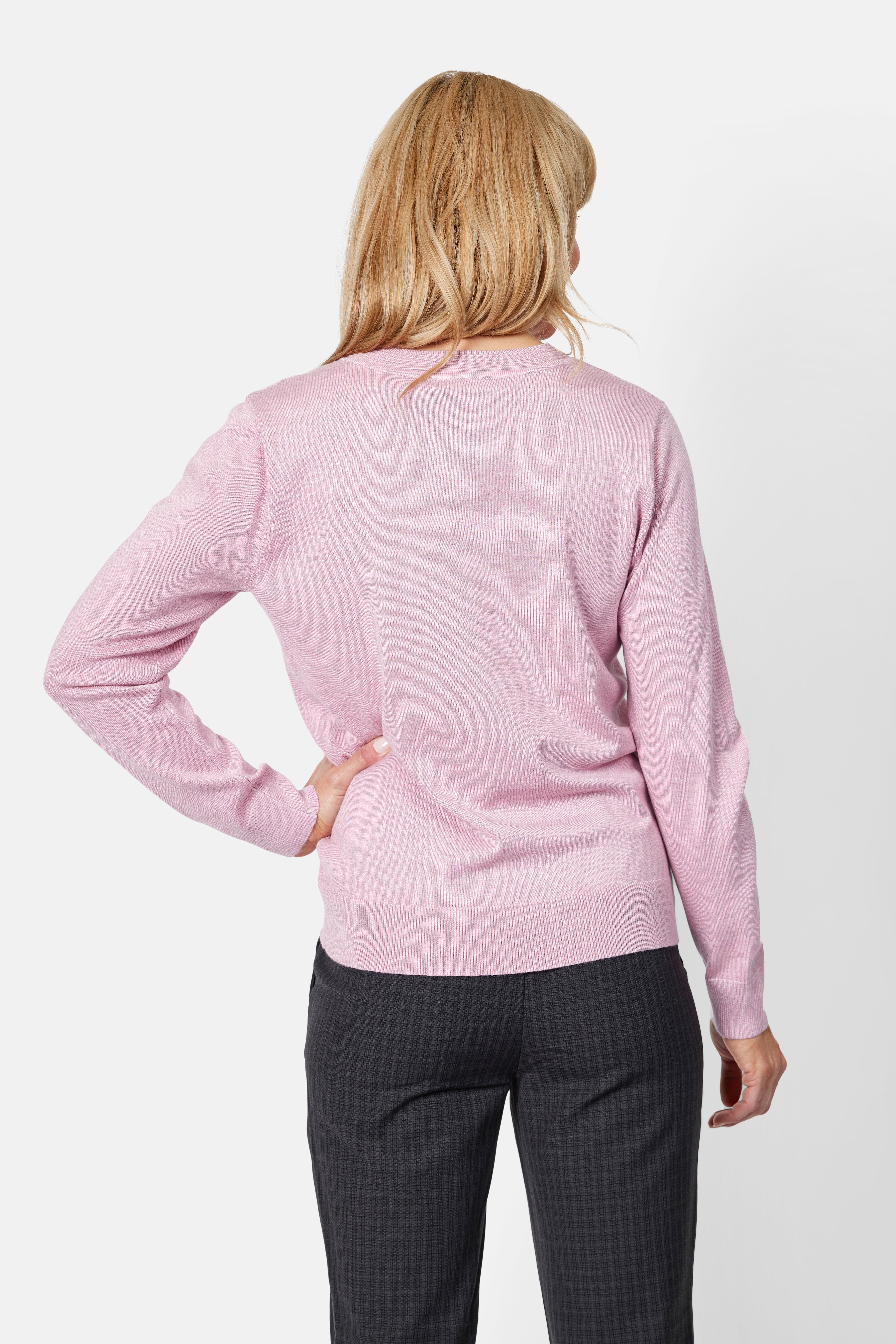 Langærmet Strik - Rosa