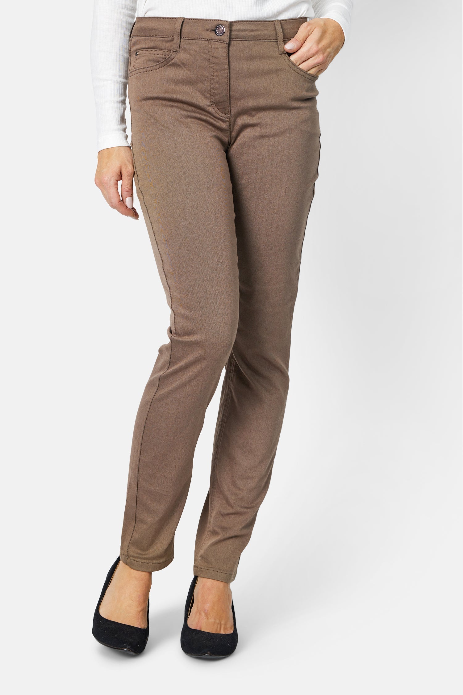 Madelaine Superstretch Jeans - Brun - Straight Fit