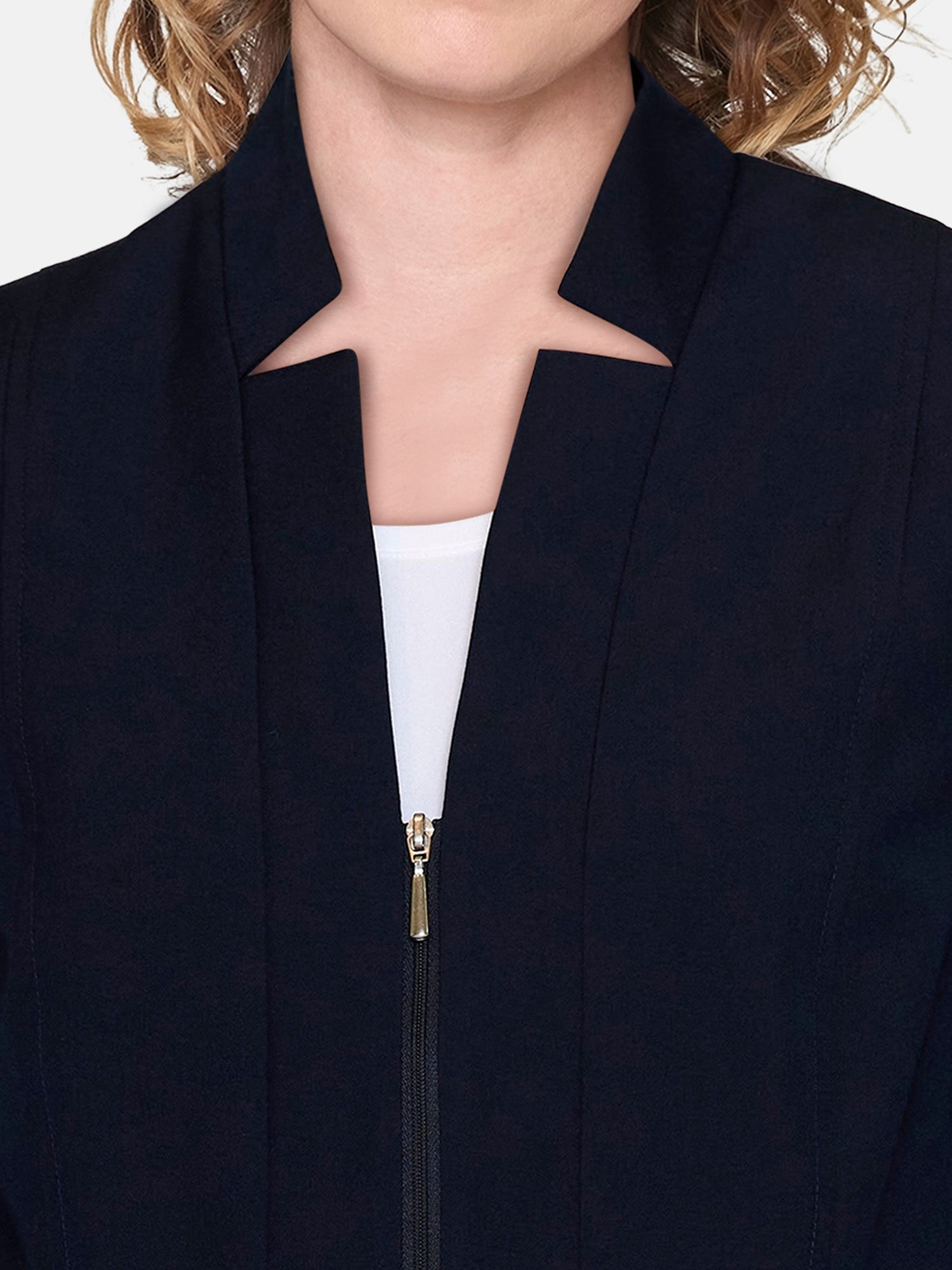 Blazer Med Lynlås - Navy