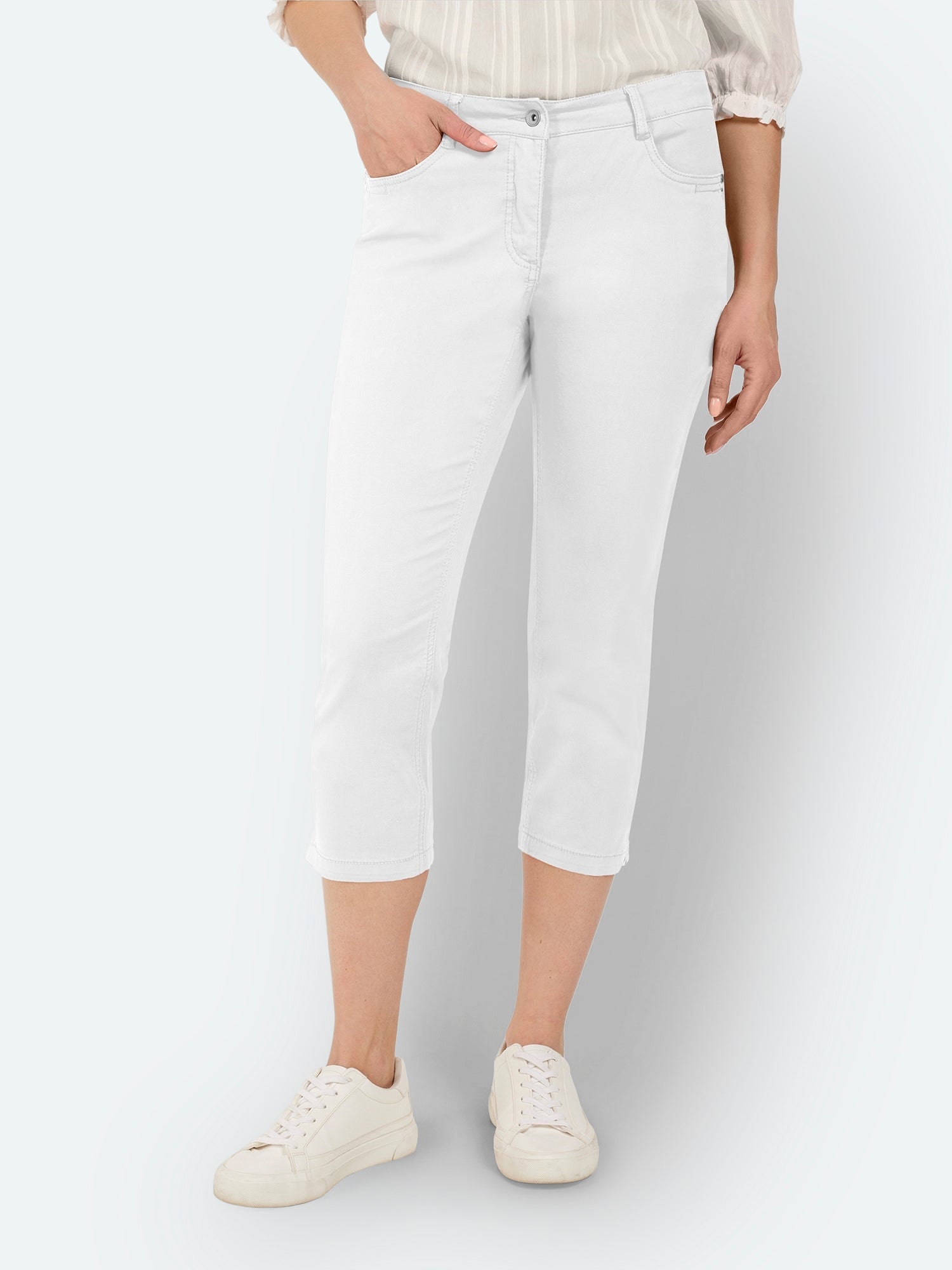 Madelaine Capri Bukser - Hvid - Straight Fit