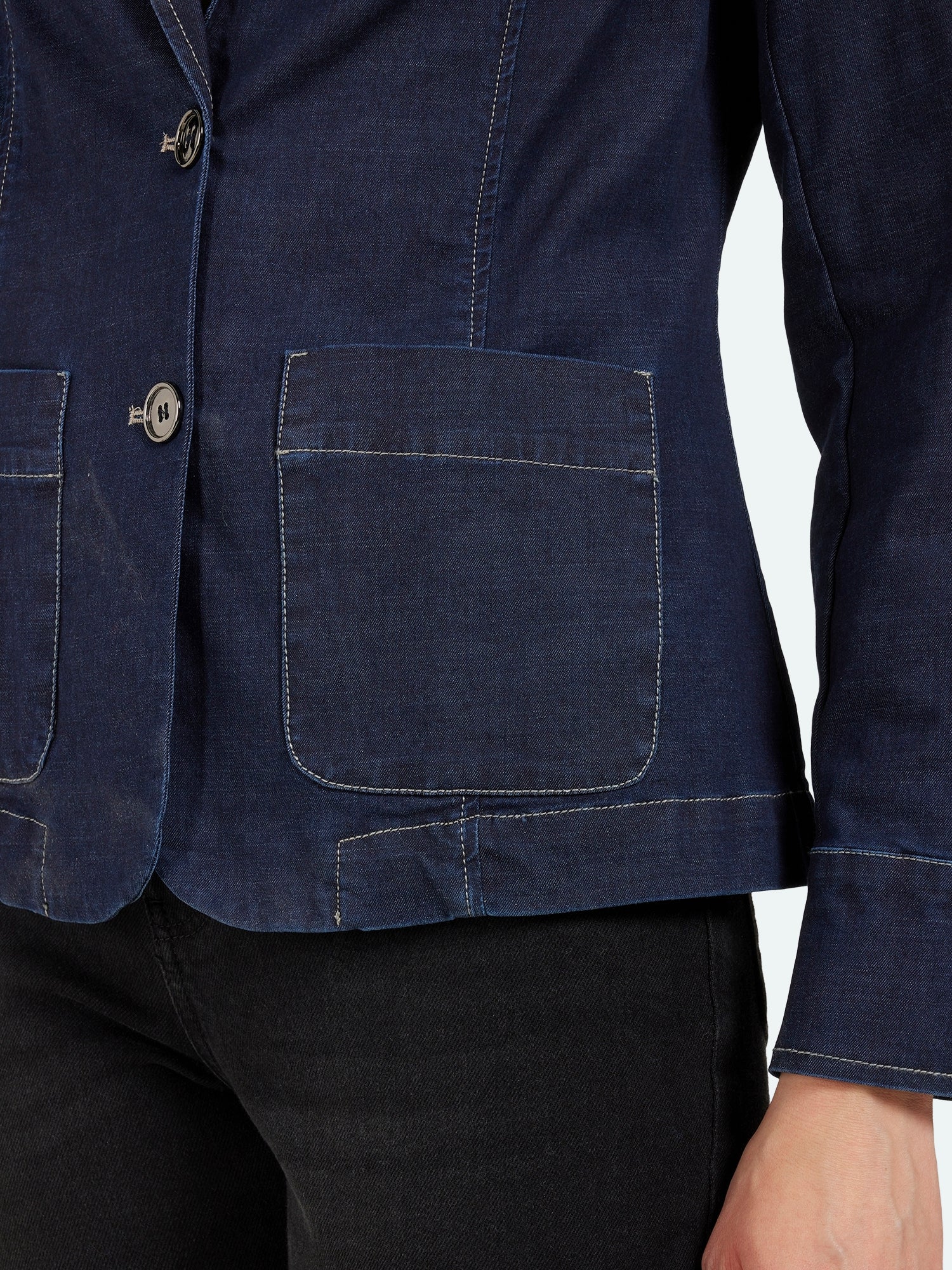 Denim Blazer - Mørkeblå