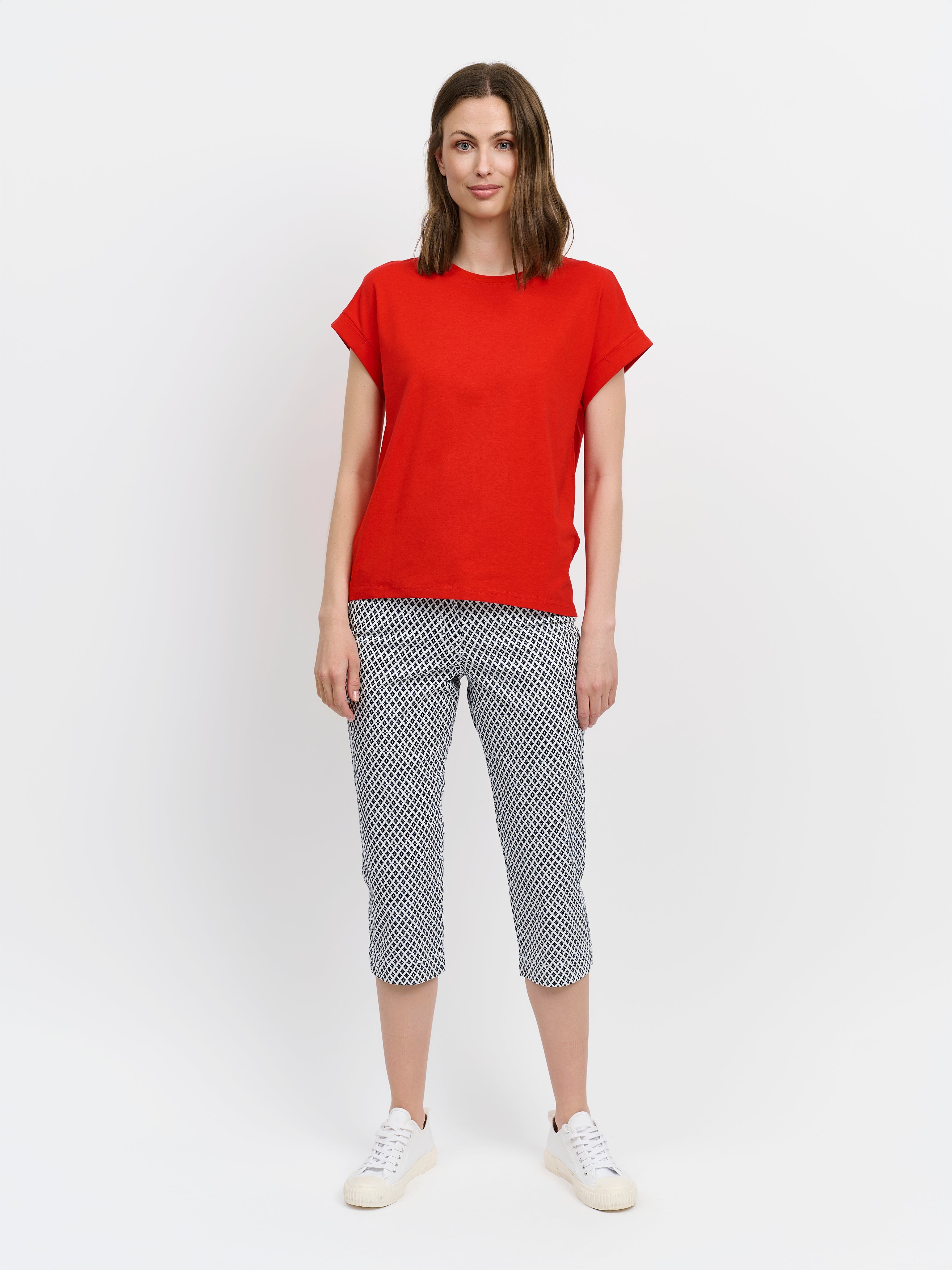 Madelaine Capri Bukser - Navy - Mønstret