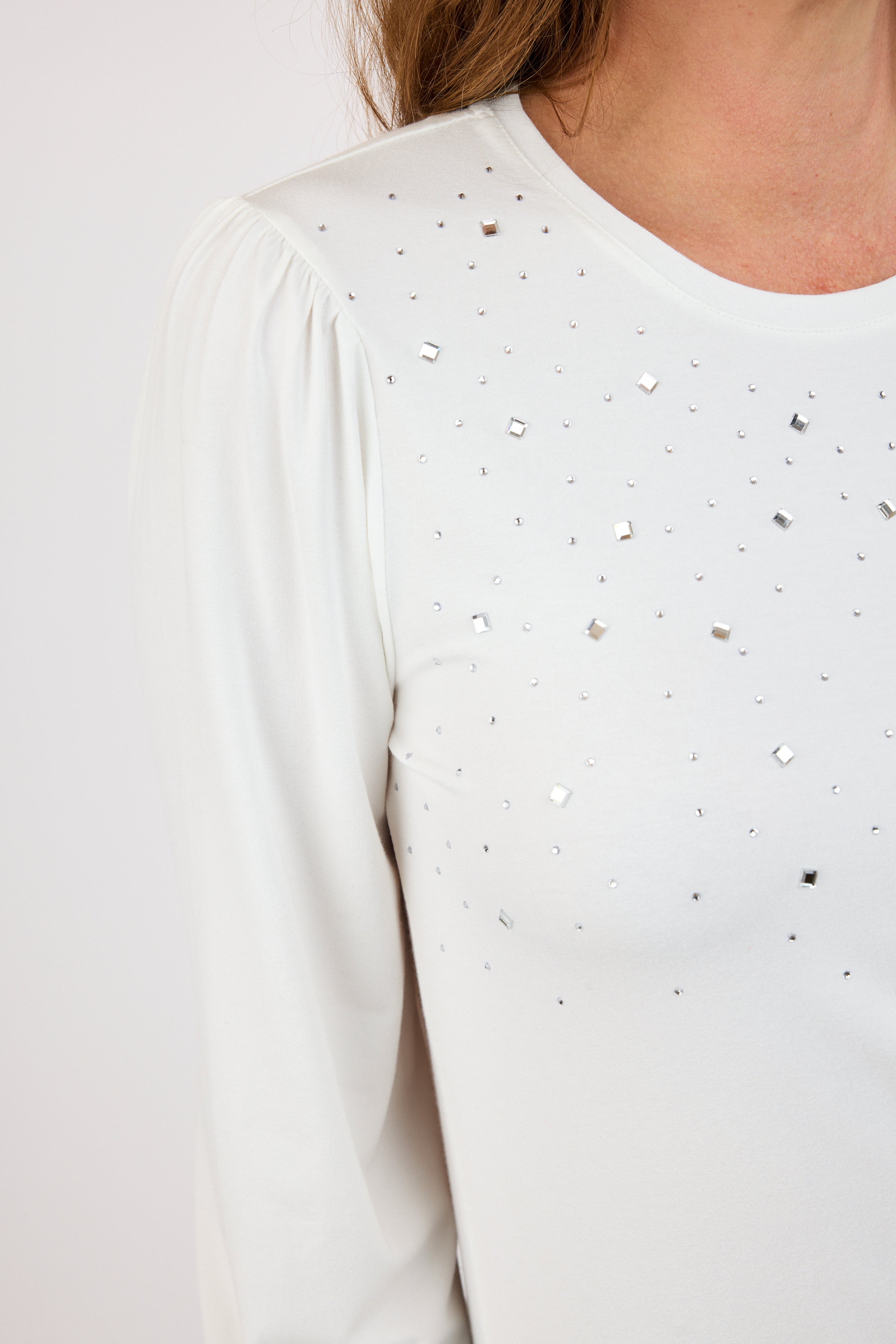 Langærmet T-shirt - Råhvid - Similisten