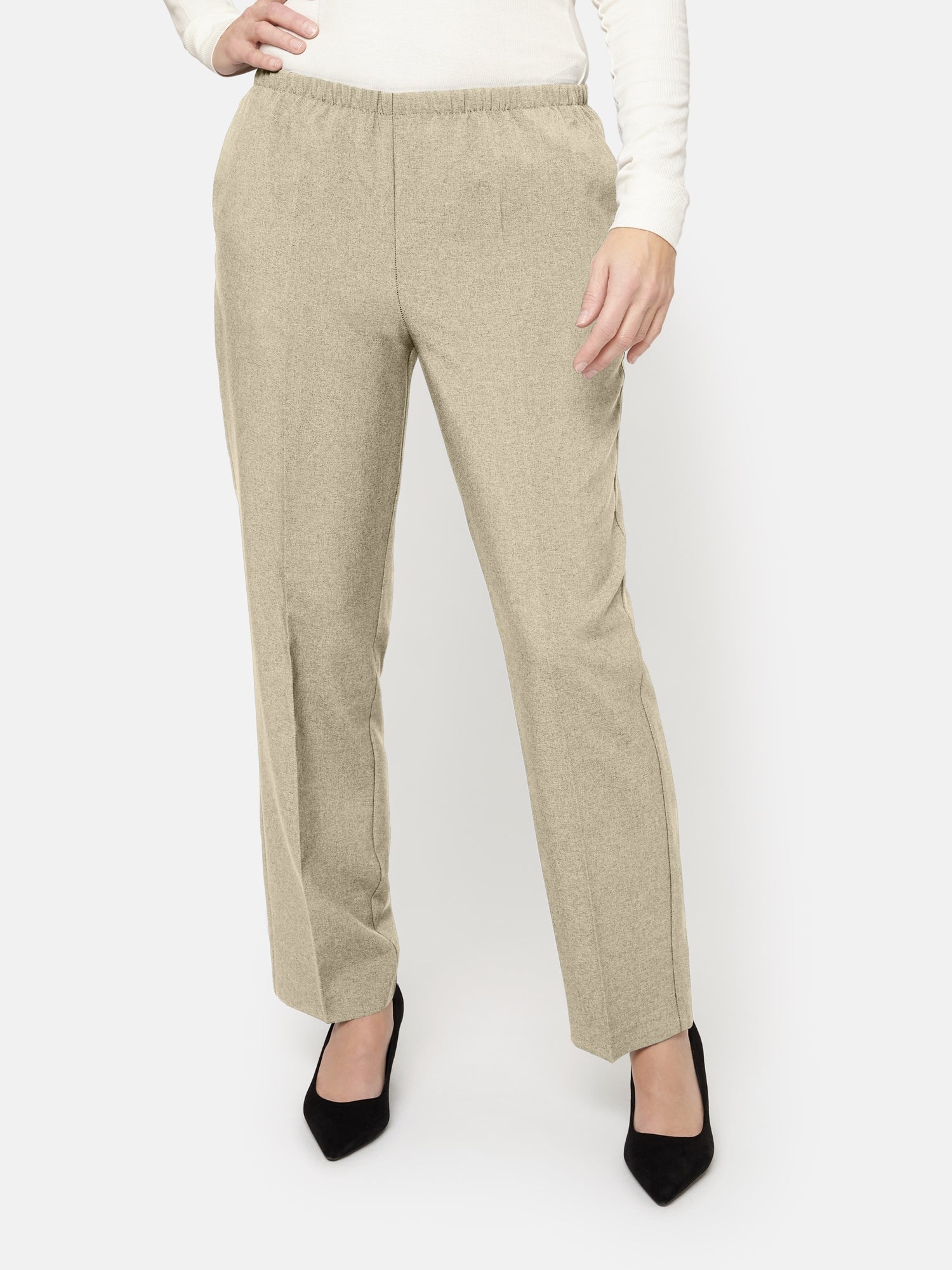 Anna Bukser - Sand - Regular Fit - Ekstra Kort
