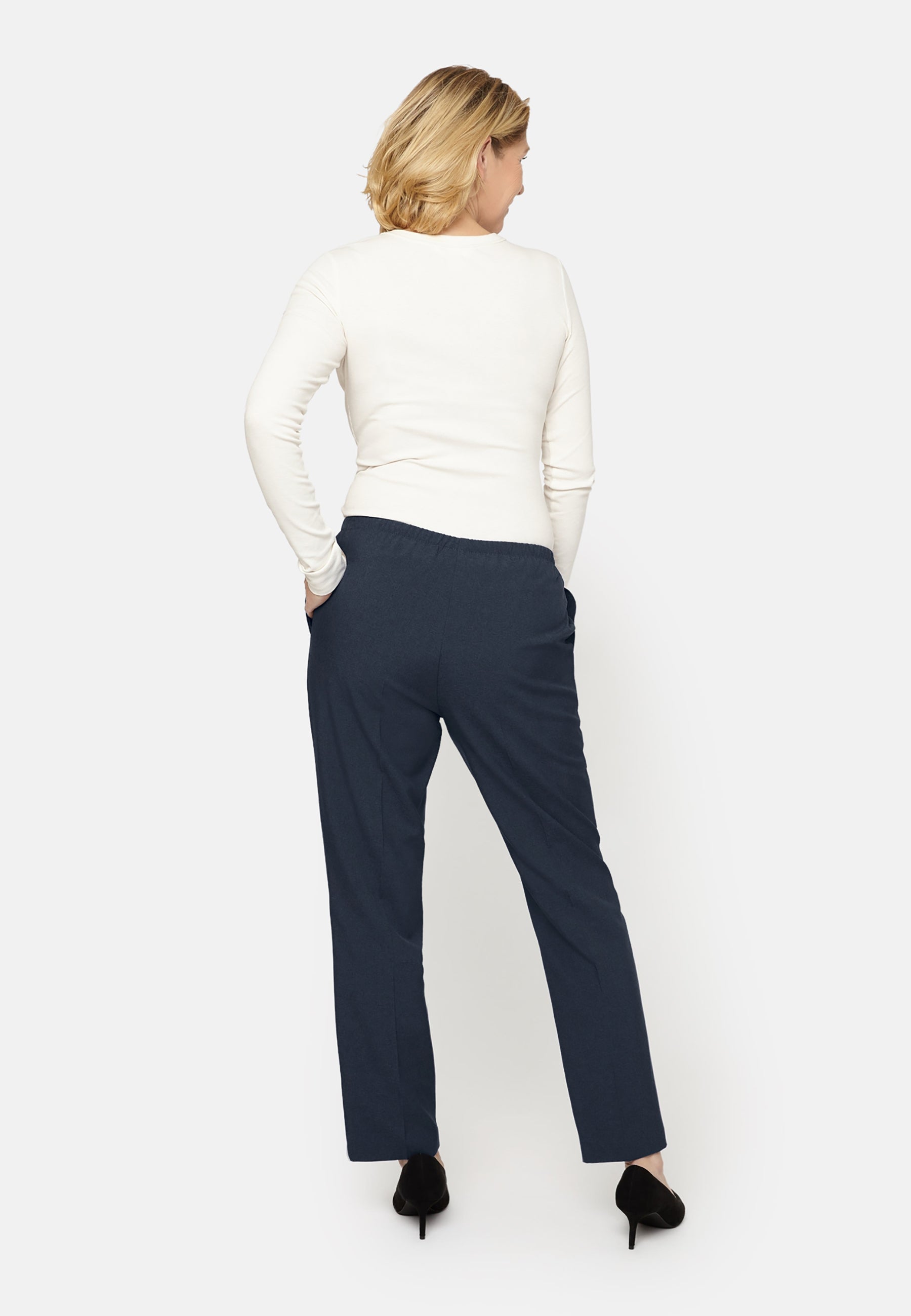Anna Bukser - Navy - Regular Fit - Ekstra Kort