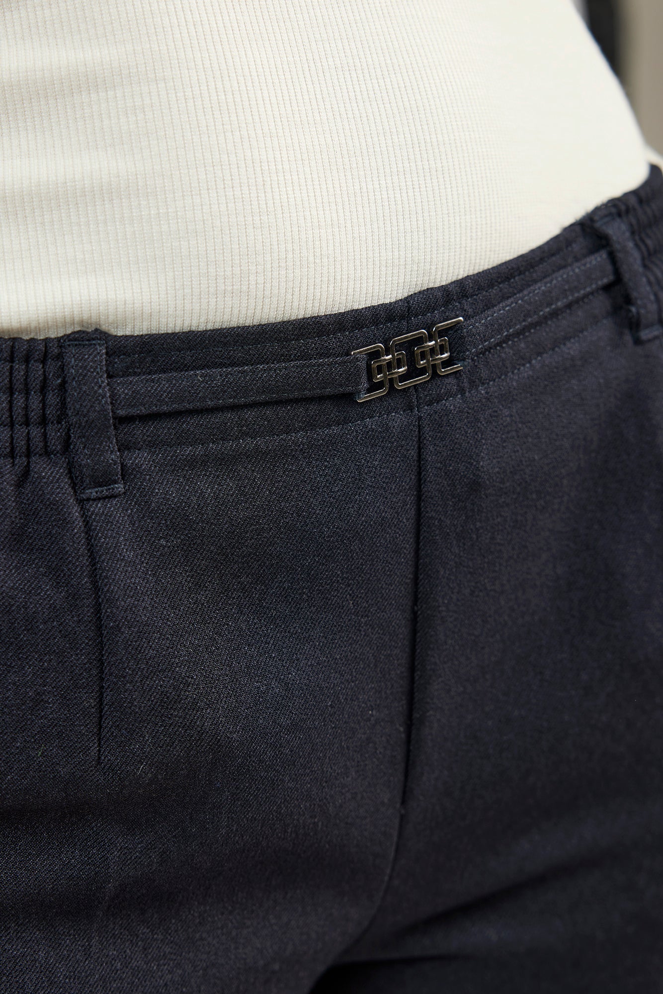Anna Bukser - Navy - Regular Fit - Ekstra Kort