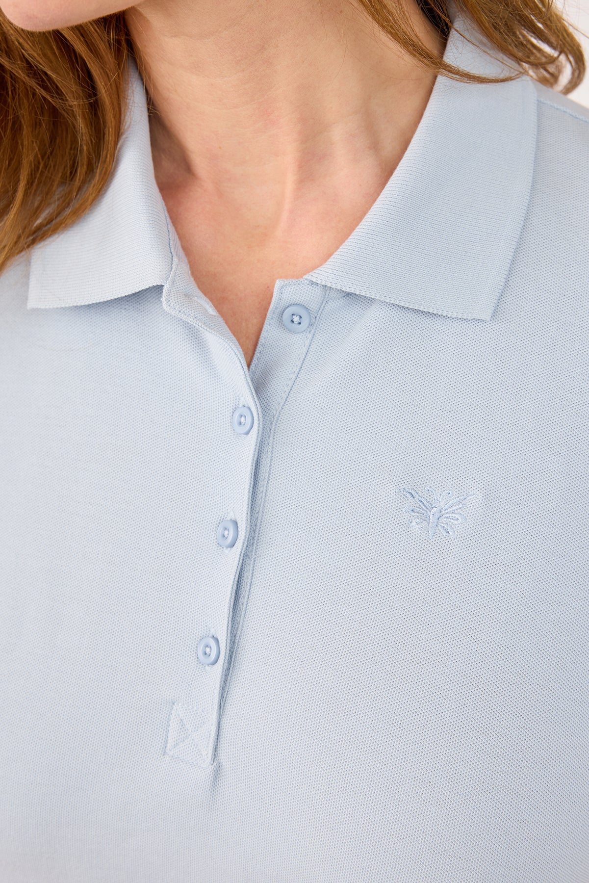 Kortærmet Polo T-shirt - Lyseblå - Klasssisk Krave