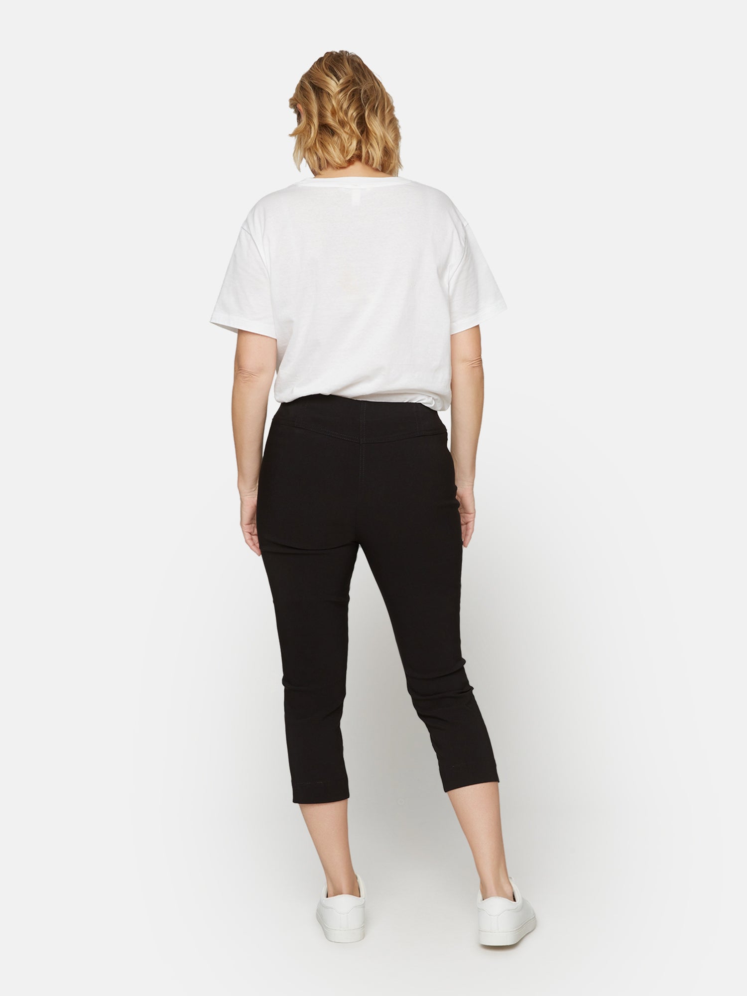 Capri Leggings - Sort - Elastik i Taljen