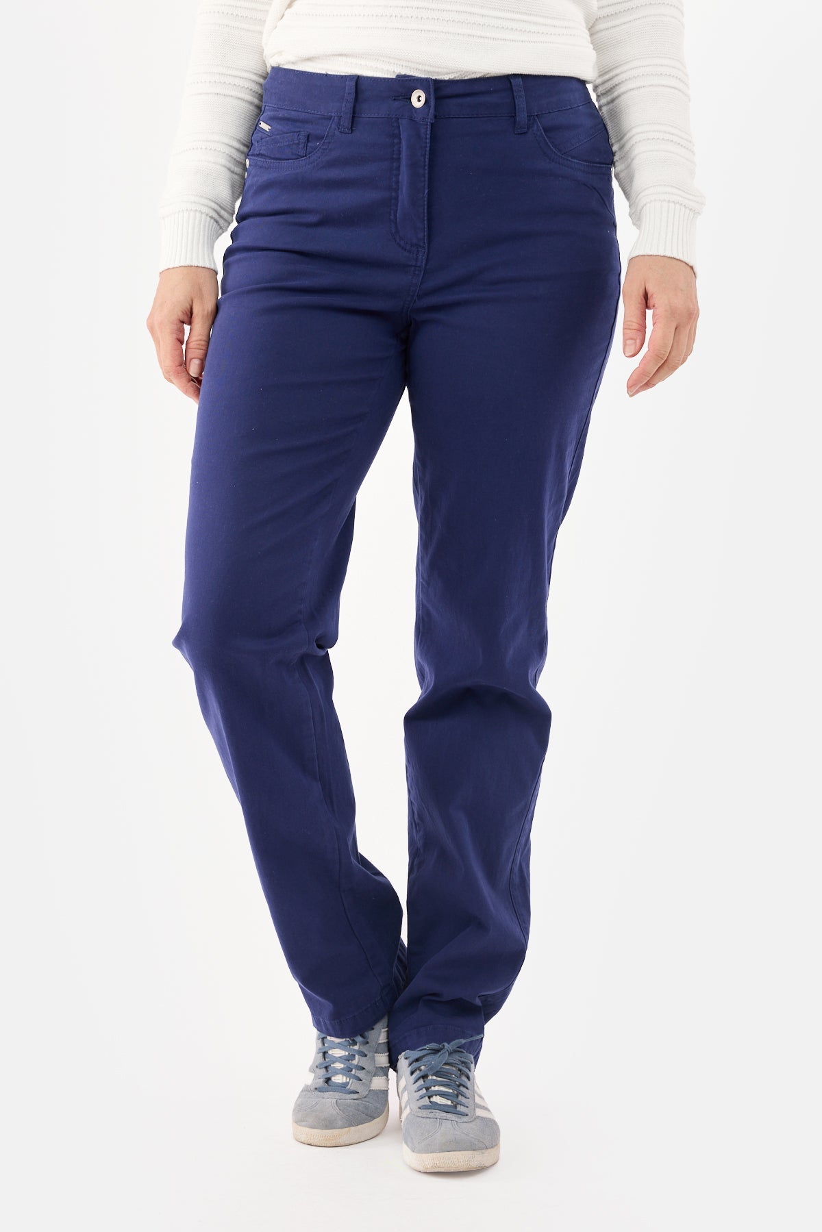 Ingrid Bukser - Navy - Straight Fit - Brede Lægge