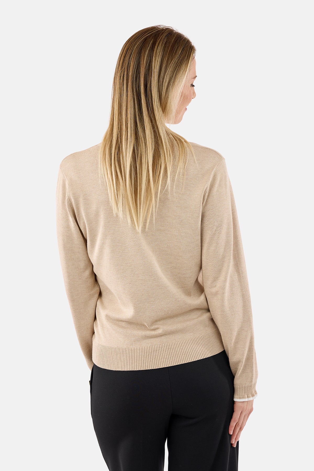 Strik Cardigan - Beige - Perleknapper