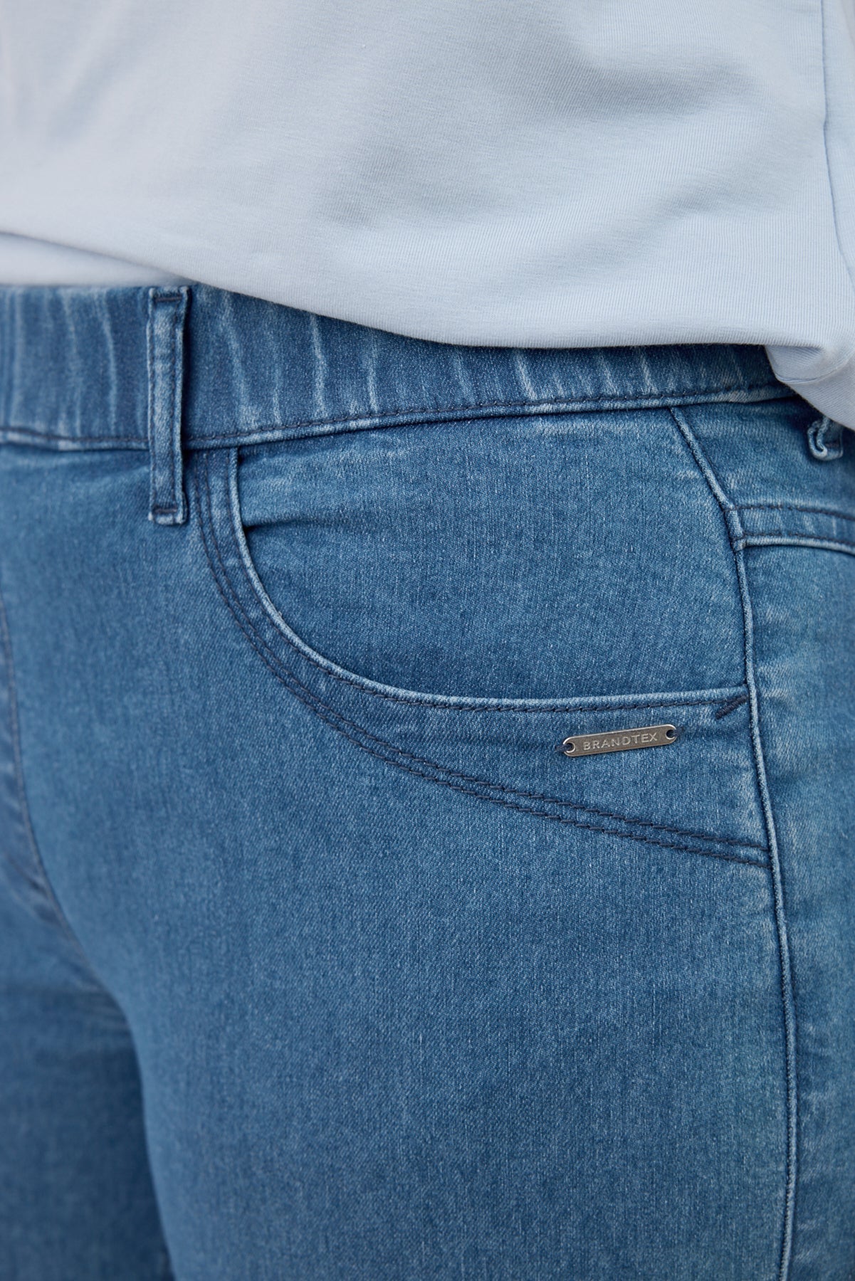 Capri Bukser - Blå Denim - Elastik i Taljen