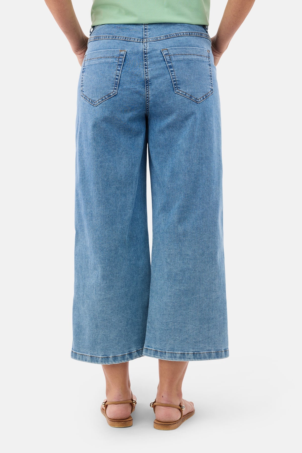 Jeans - Blå - Broderidetalje