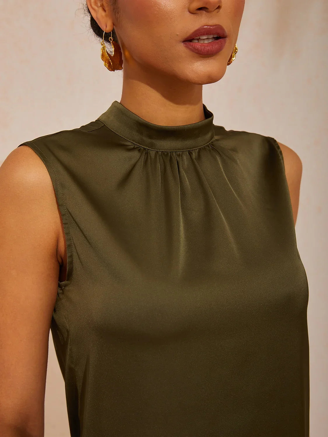 Hawaii Palm silkeblød satin top