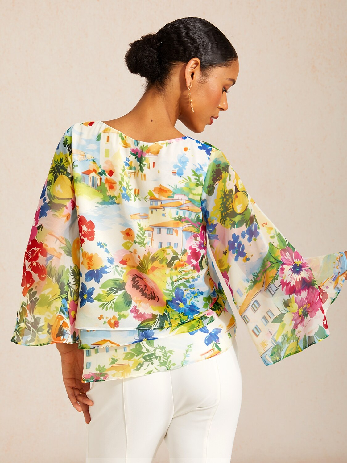 Mustang chiffon top med lag-på-lag