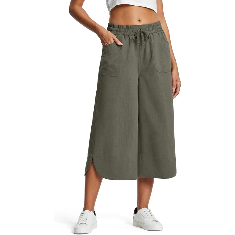 Fiora™ Alba Højtaljede Cropped Bukser med Snøre