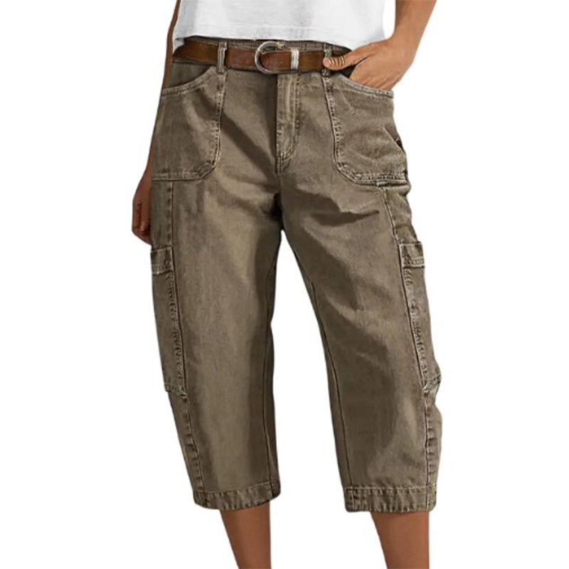 Fiora™ Alessia Cargo-Capribukser i khaki
