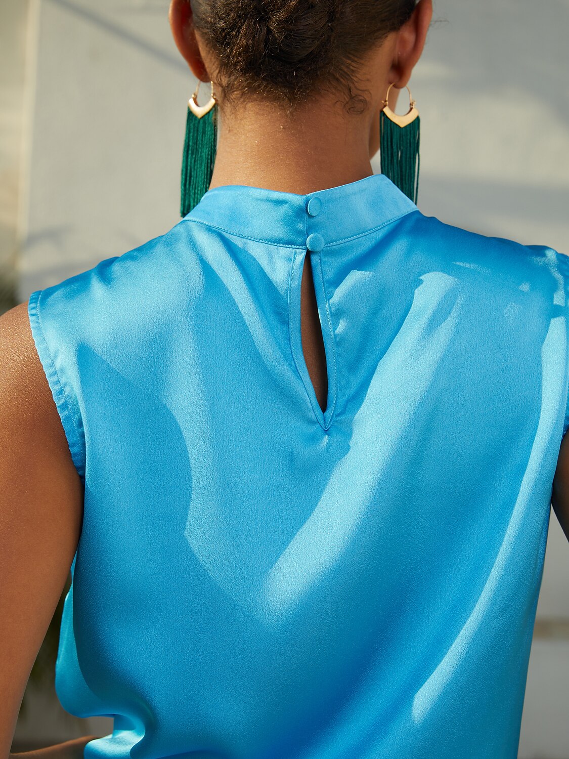 Hawaii Palm silkeblød satin top