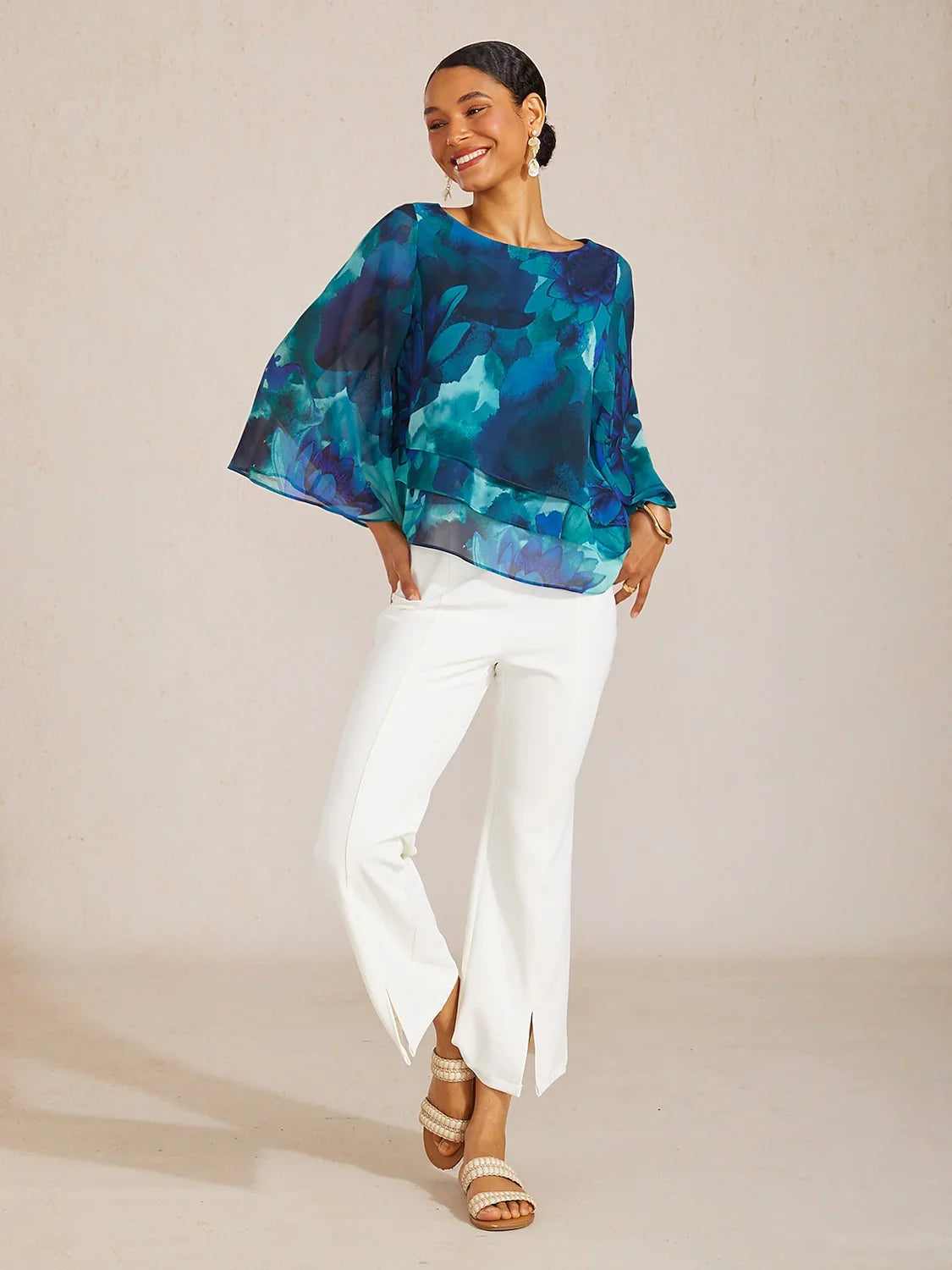 Mustang chiffon top med lag-på-lag